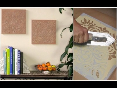 How to Stencil DIY Terracotta Wall Art Tiles with Raised Embossed Designs & Annie Sloan Chalk Paint