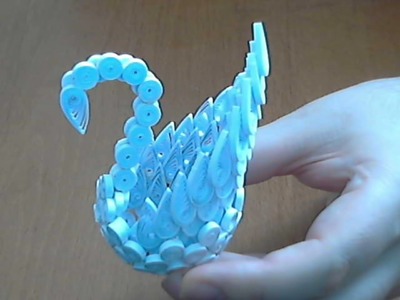 3D quilling swan sculpture