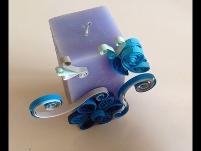 Candle decorate with Quilling Flower using Hair Comb