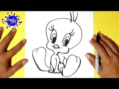 Como dibujar a Piolin - How to draw tweety - Looney Tunes