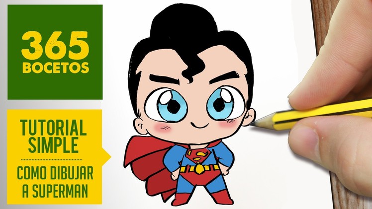 COMO DIBUJAR SUPERMAN KAWAII PASO A PASO - Kawaii facil - How to draw Superman
