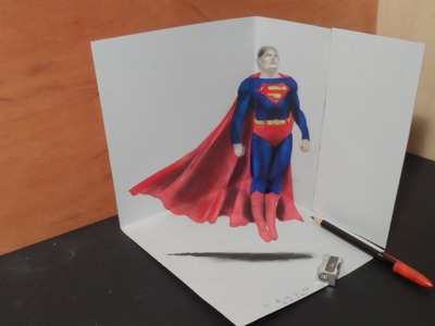 Drawing 3D Superman, Artistic Graphic Heroes