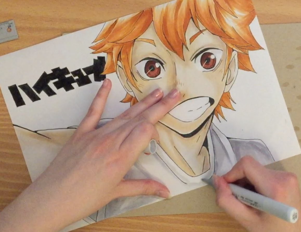 Drawing Hinata Shouyou From Haikyuu With Copics