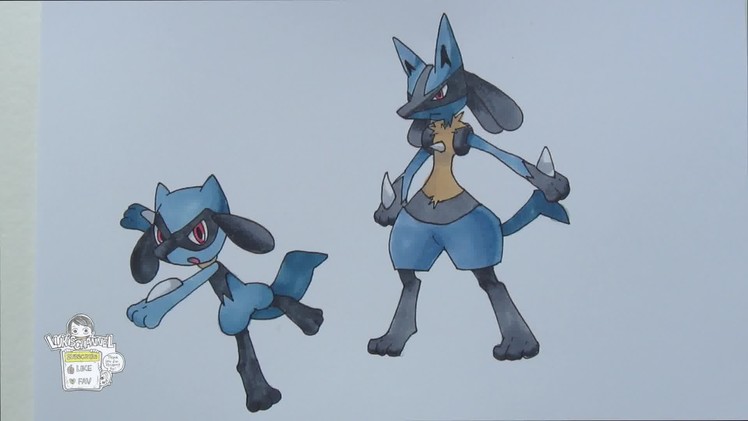 Drawing Pokemon: No. 447 Riolu, No. 448 Lucario