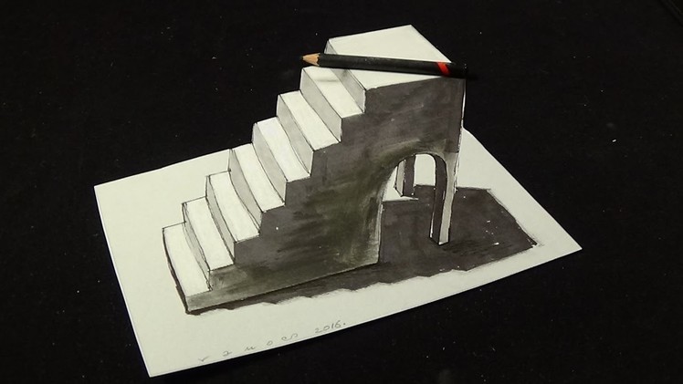 Drawing Simple Stairs, 3D Illusion
