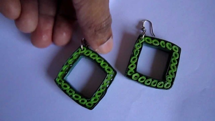 Handmade Paper Quilling Earrings - Square