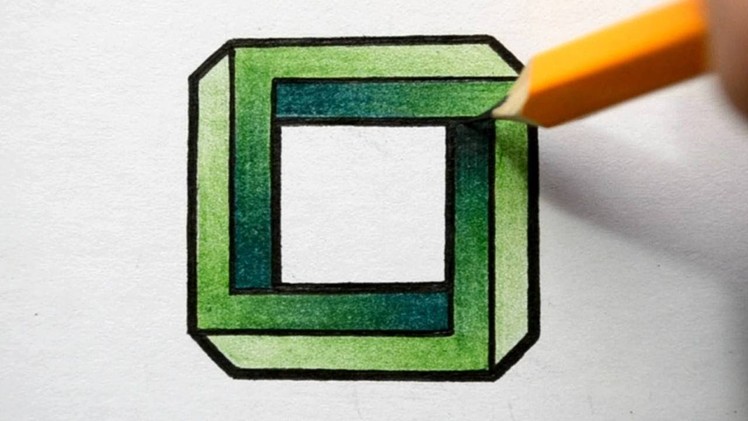 How to Draw an Impossible Square - Optical Illusion