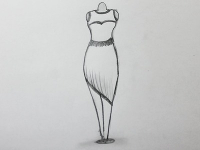How to draw dresses easy
