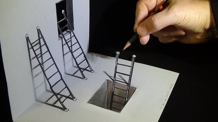 How to Draw Ladders Optical Illusion