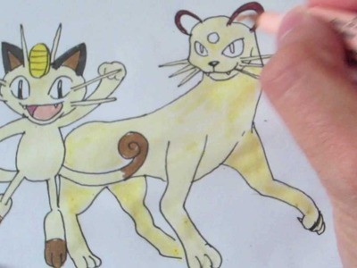 How to draw Pokemon: No. 52 Meowth, No.53 Persian
