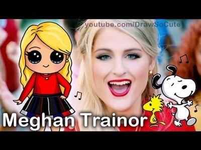 How to Draw Snoopy and Meghan Trainor Cute step by step Peanuts Movie Song