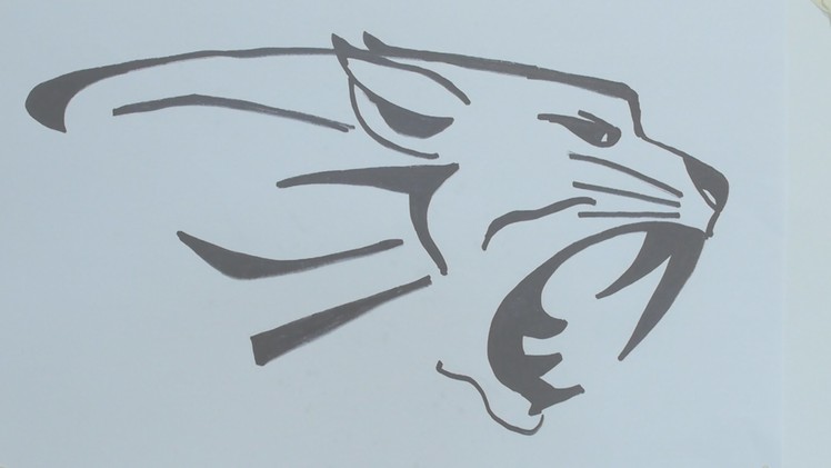 How to draw tiger head tribal tattoo