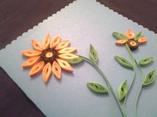 How to make a Quilling Card in Urdu.Hindi by Azra Salim