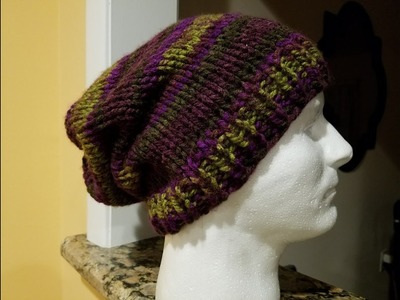 Knit Slouch Hat Tutorial