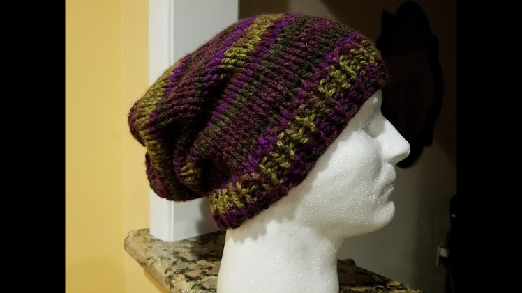Knit Slouch Hat Tutorial