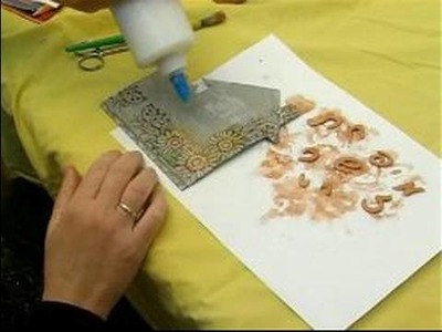 Making Personalized Decoupage Items : Applying a Coat of Glue to a Decoupage Nameplate