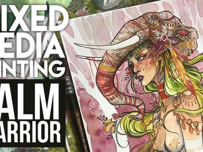 Palm Warrior | Mixed Media Painting