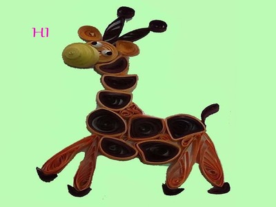 Paper quilling : How to make quilling giraffe