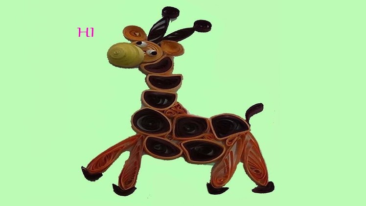 Paper quilling : How to make quilling giraffe