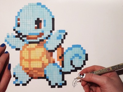 Pixel Art Pokemon - Squirtle (Speed Drawing)