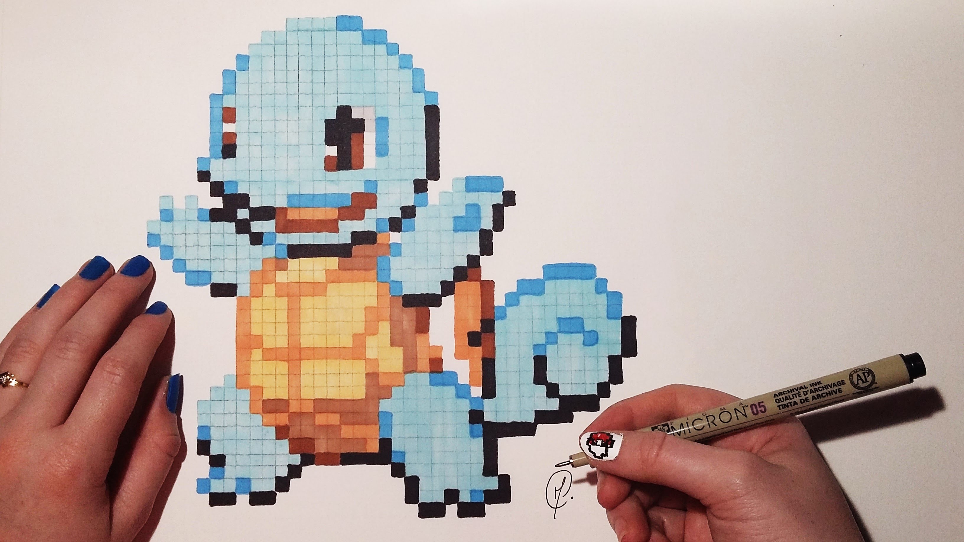 Pixel,Art,Pokemon,Squirtle,(Speed,Drawing),How,to,draw,Pokemon,Squirtle,wit...