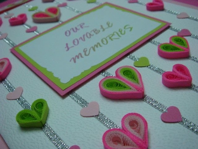 Quilled hearts pop up card