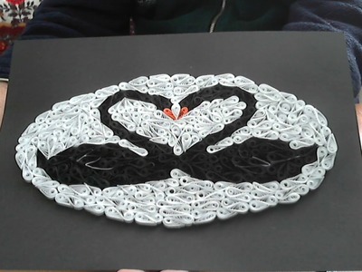 Quilled  Painting Black swans