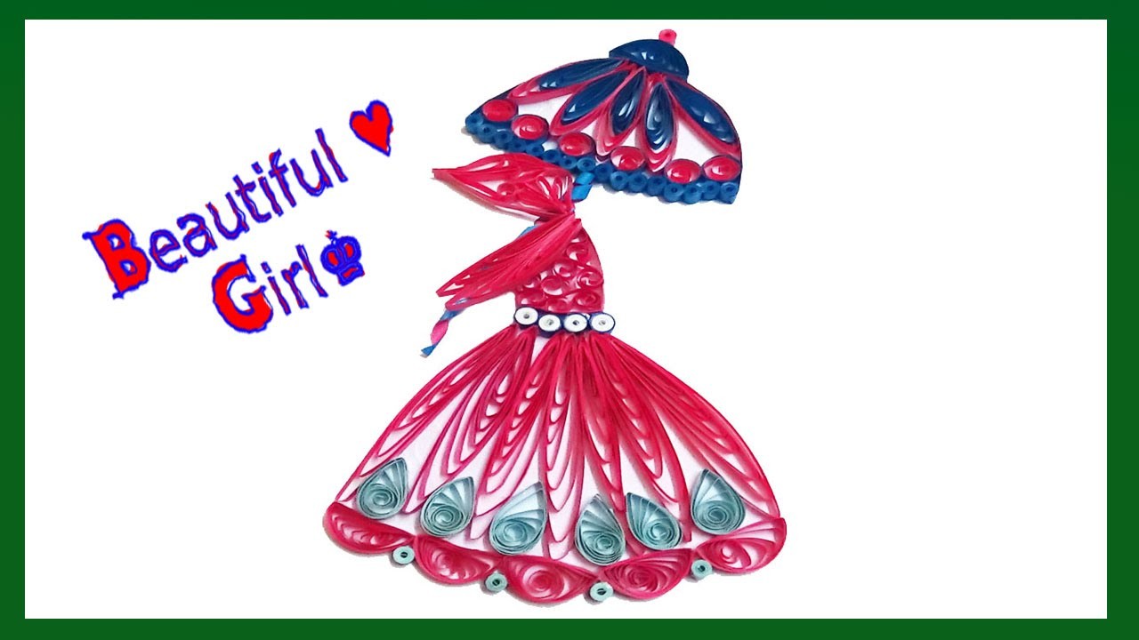 Quilling art | A Beautiful girl walking in the snowfall | Making quilling girls