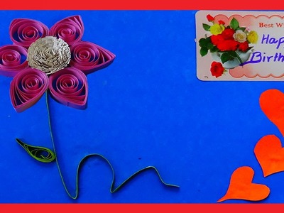 Quilling Crafts | Quilling Birthday Greeting cards made easy