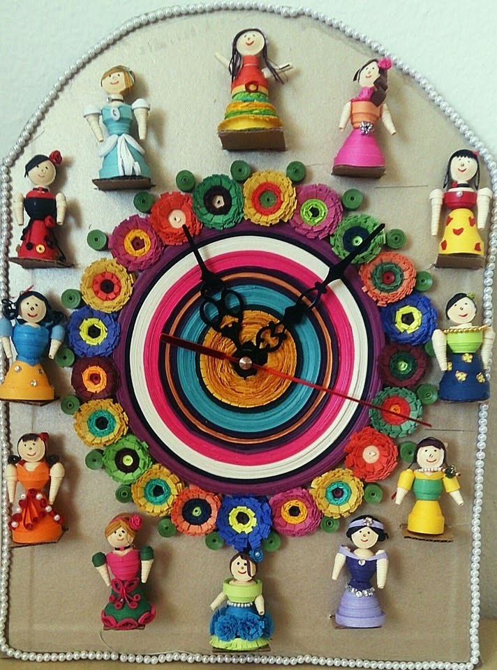 Quilling Doll Wall Clock