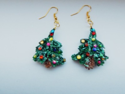 Quilling earrings  - Christmas tree | DIY paper craft earrings Christmas tree