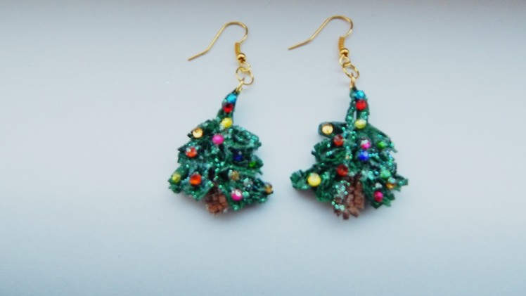 Quilling earrings  - Christmas tree | DIY paper craft earrings Christmas tree