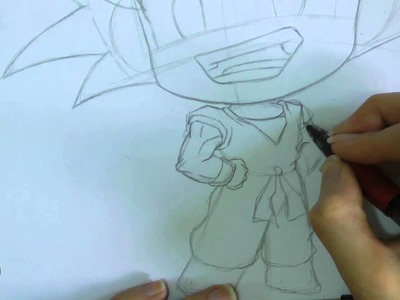 Speed drawing - Live painting: ~ Kawaii Chibi Goku ~