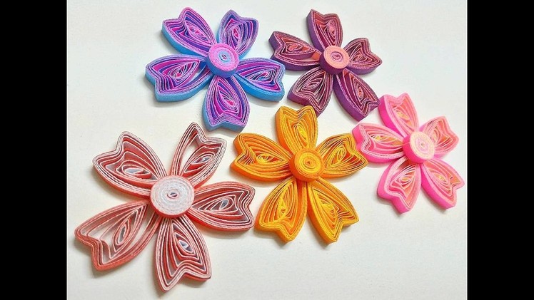 Two toned heart shaped quilling flower