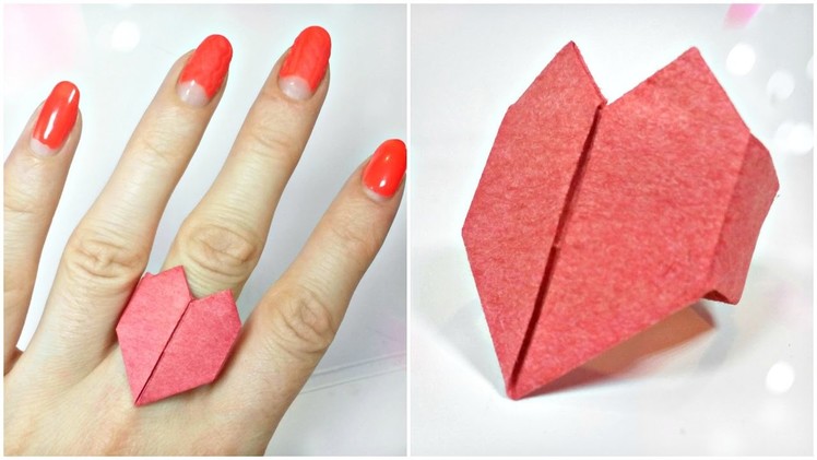 3d origami valentine love heart ring paper easy tutorial for beginners for kids& valentine's day diy