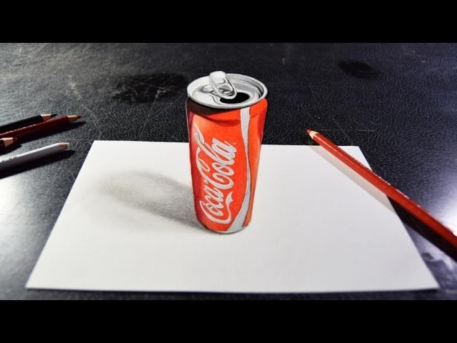 Cola Can Drawing 3D Art On Paper | 3D Zeichnen