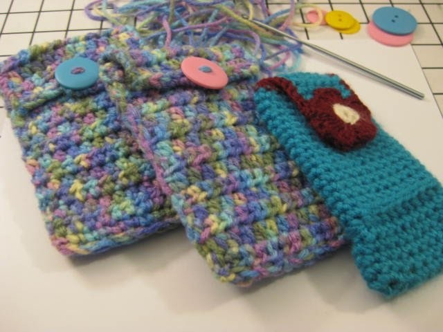 Crochet an easy  Cell Phone Pouch  -  Tutorial