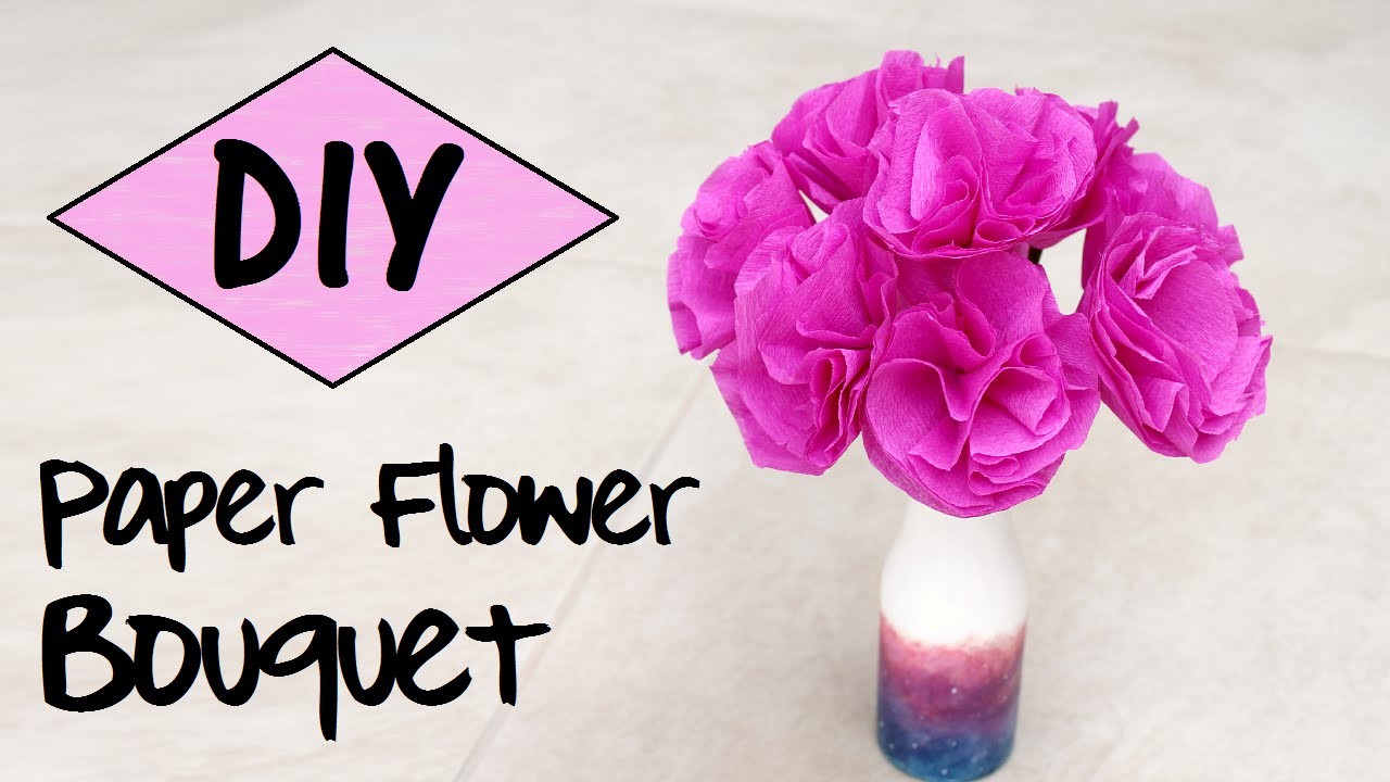 DIY Paper Flower Bouquet, EASY Room Decor DIY