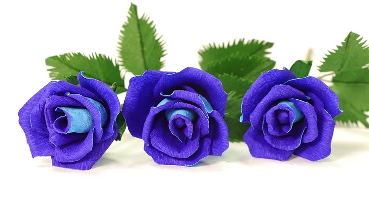 DIY Paper Flowers - How to Make Blue Paper Rose