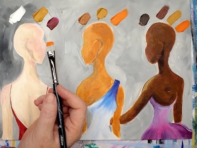 EASY method how to Mix 3 Skin tones in acrylic painting Quick Quest