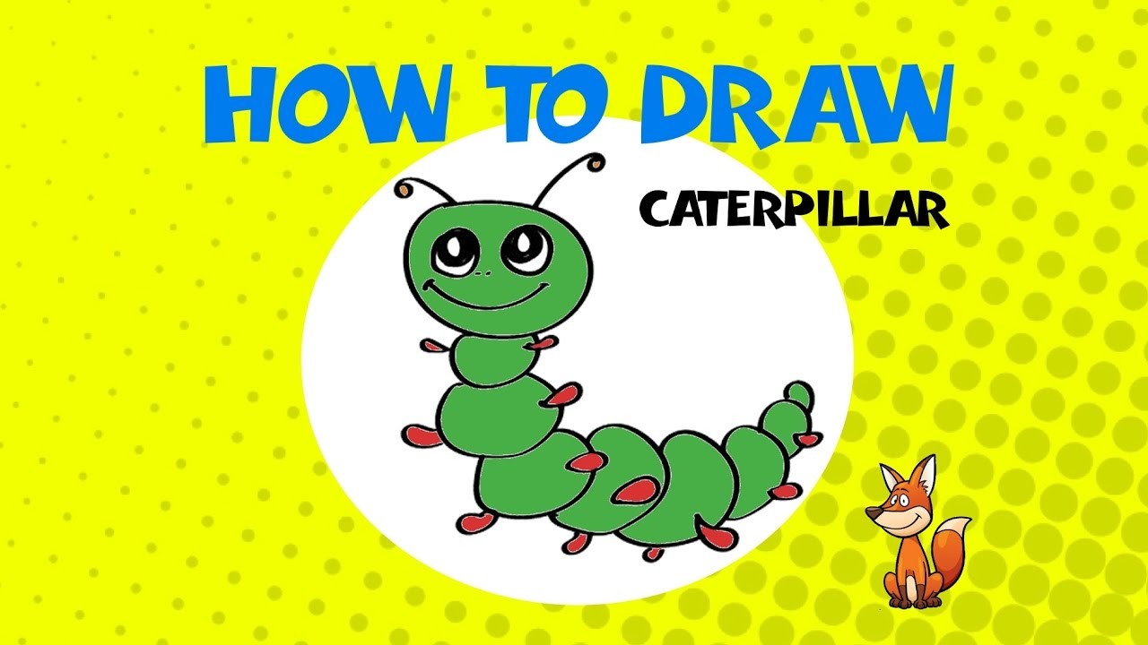 How to draw a caterpillar STEP BY STEP DRAWING TUTORIAL