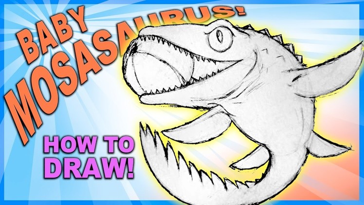 How To Draw a Cute Baby Mosasaurus Tutorial