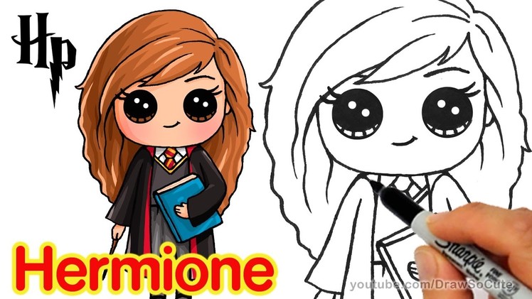 How to Draw Hermione step by step Chibi from Harry Potter