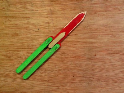 How to make a Toy Butterfly Knife using popsicle stick