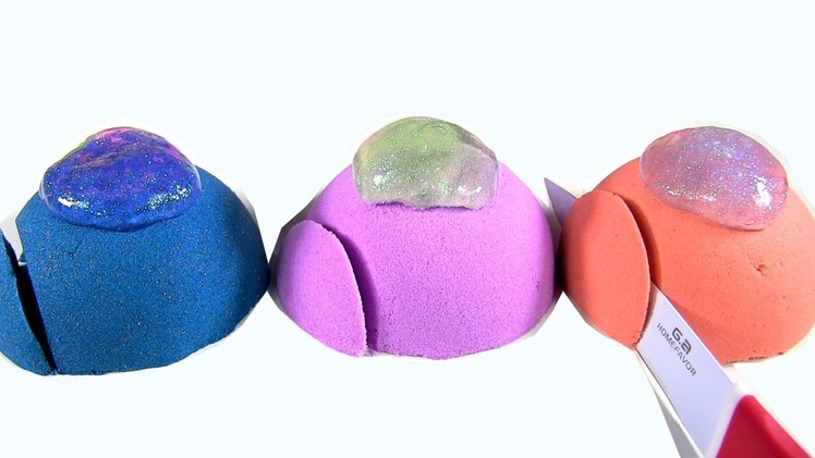 Learn Colors With DIY Kinetic Sand Cakes With Slime Icing by Rainbow Collector