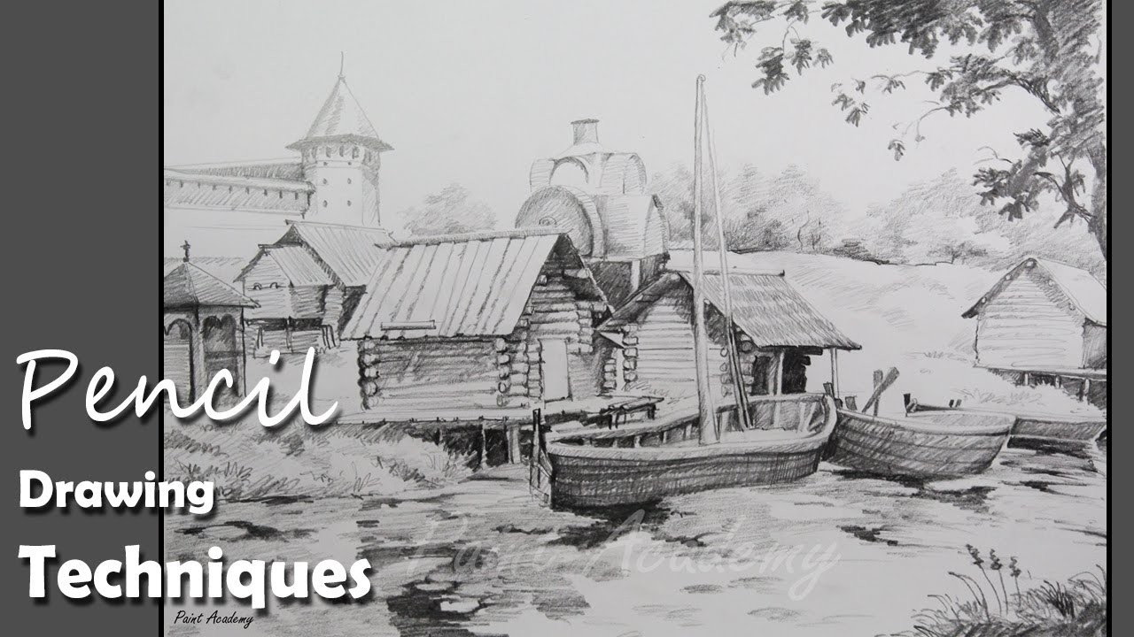 Pencil Drawing Techniques How To Draw A Beautiful Landscape Step By Step