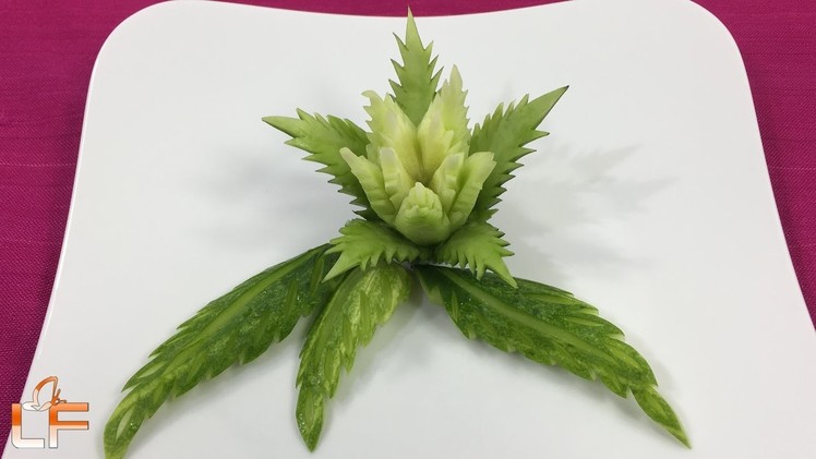 Very Beautiful Flower From Cucumber Carving Garnish - How To Cucumber Flower Carving