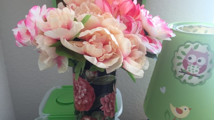 DIY Dollar Tree Spring Shabby Chic Flower Arrangement - Quick & Easy