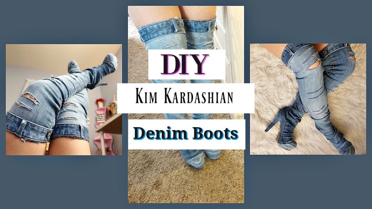 DIY Kim Kardashian Inspired Denim Boots | pinkcyndixo