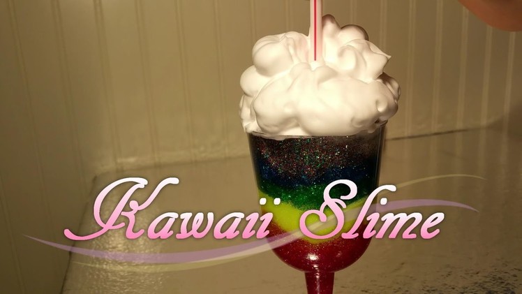 Rainbow Slime in Champagne Glass |Oddly Satisfying to watch|